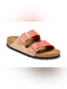 Birkenstock Arizona Nubuck Mars Red Sandcastle narrow